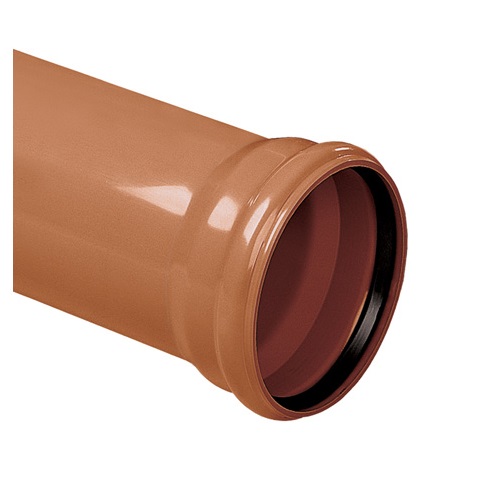 PVC rioolbuis DKN bruin 3-lagen SN4 manchet