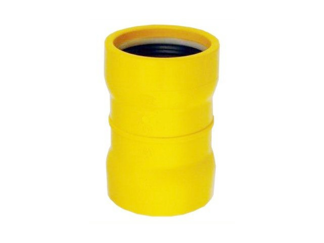 PVC steekmof 63mm geel gas 2xmanchet