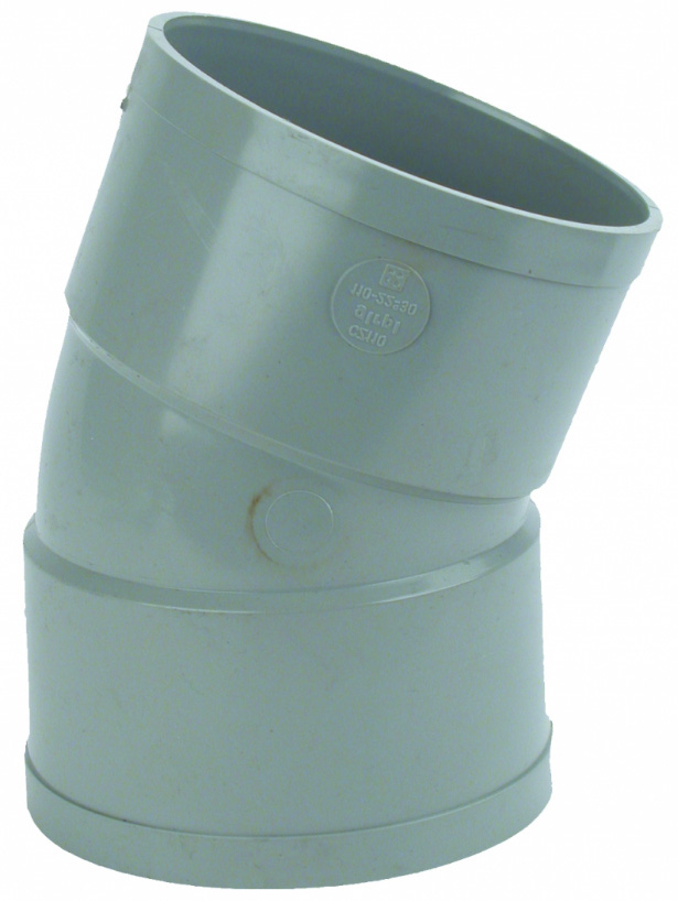 Dyka PVC riool lijm bocht 22,5° 2xmof