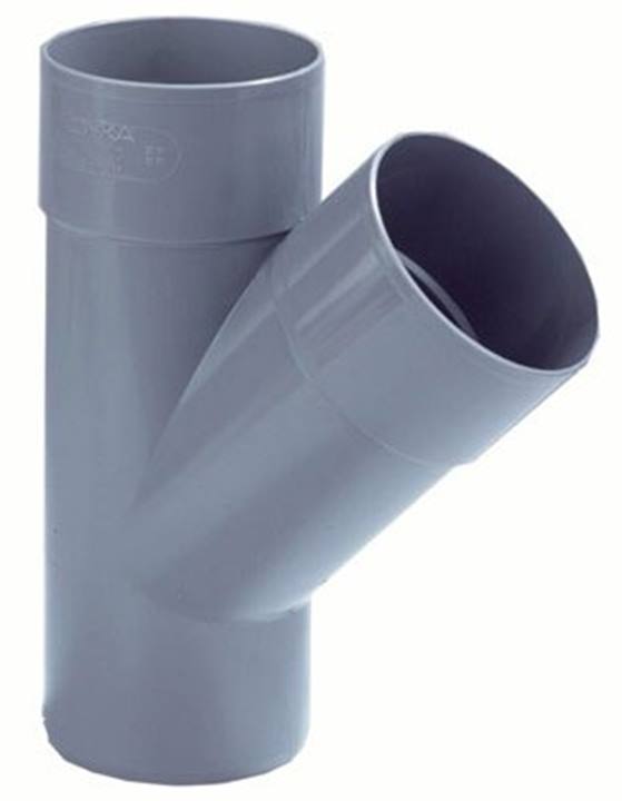 Dyka PVC riool lijm T-stuk 45° 2xmof/1xspie