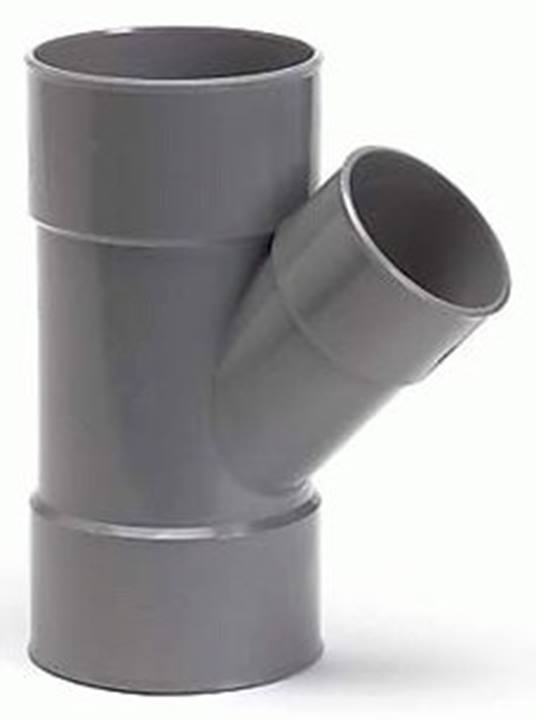 Dyka PVC riool lijm verloop T-stuk 45° 3xmof