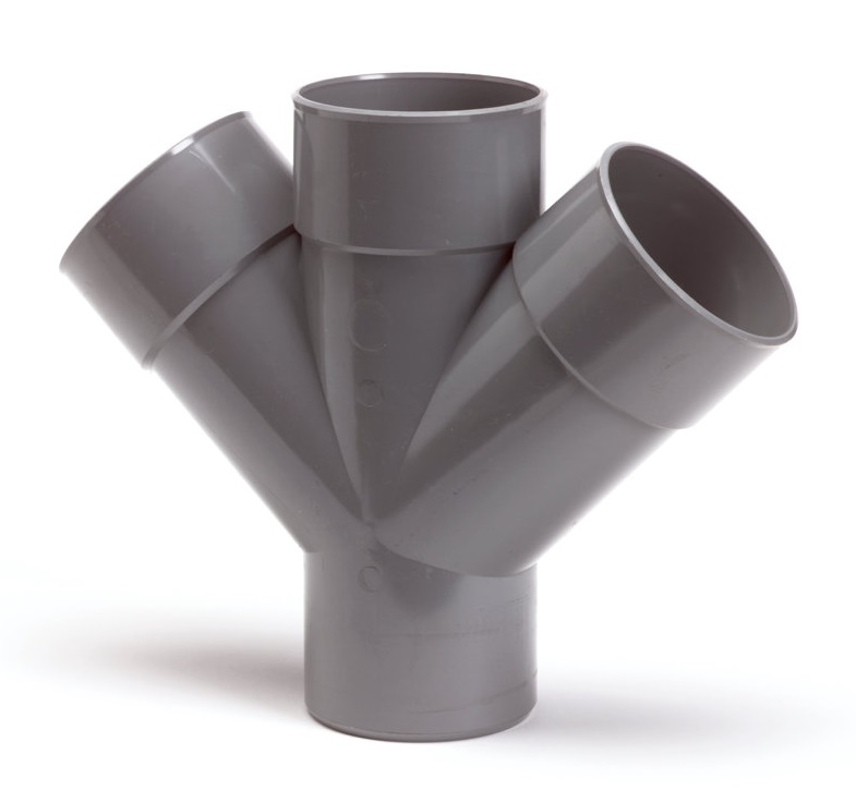 Dyka PVC riool lijm dubbel T-stuk 45°