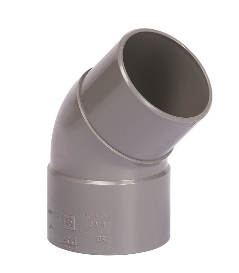 Pipelife PVC riool lijm bocht 45° mof/spie