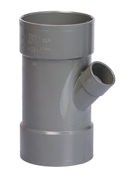 Pipelife PVC riool lijm T-stuk 45° 3xmof
