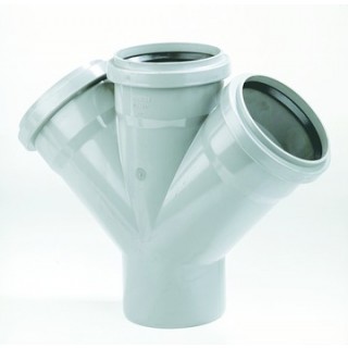 Dyka PVC riool manchet dubbel T-stuk 45°