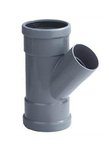 Pipelife PVC riool manchet SN4 verloop T-stuk 45° 2xmanchet/1xlijm