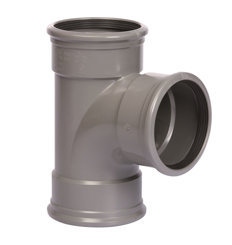 Pipelife PVC riool manchet SN4 T-stuk 90° 3xmanchet