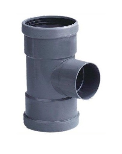 Pipelife PVC riool manchet SN4 verloop T-stuk 90° 2xmanchet/1xlijm