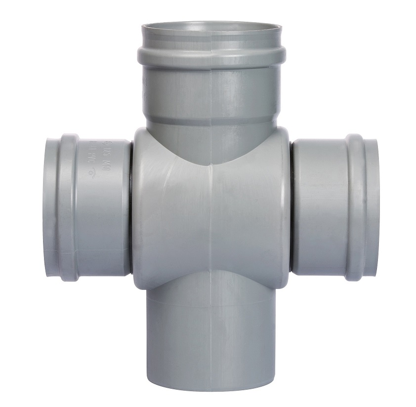 Pipelife PVC riool manchet SN4 dubbel T-stuk 87° 3xmanchet/1xspie