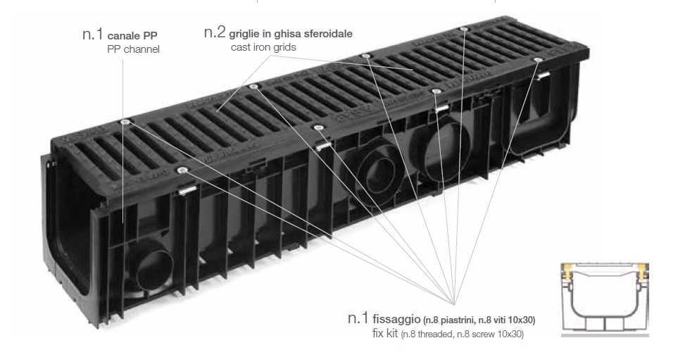 SAB draingoot met GY rooster