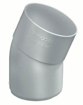 Dyka PVC HWA bocht wit 22° mof/spie
