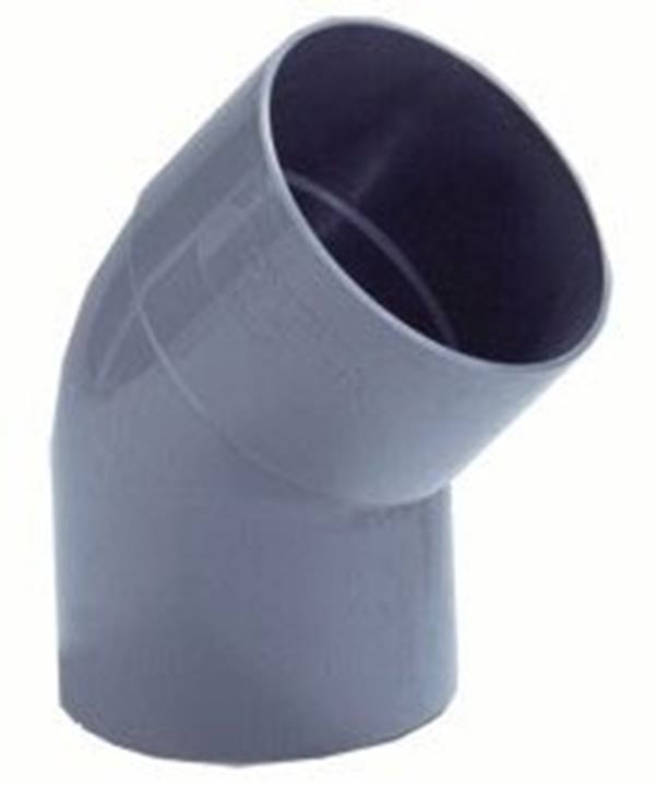 Dyka PVC HWA bocht grijs 45° mof/spie