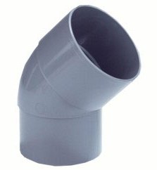 Dyka PVC HWA bocht grijs 45° mof/verjongd