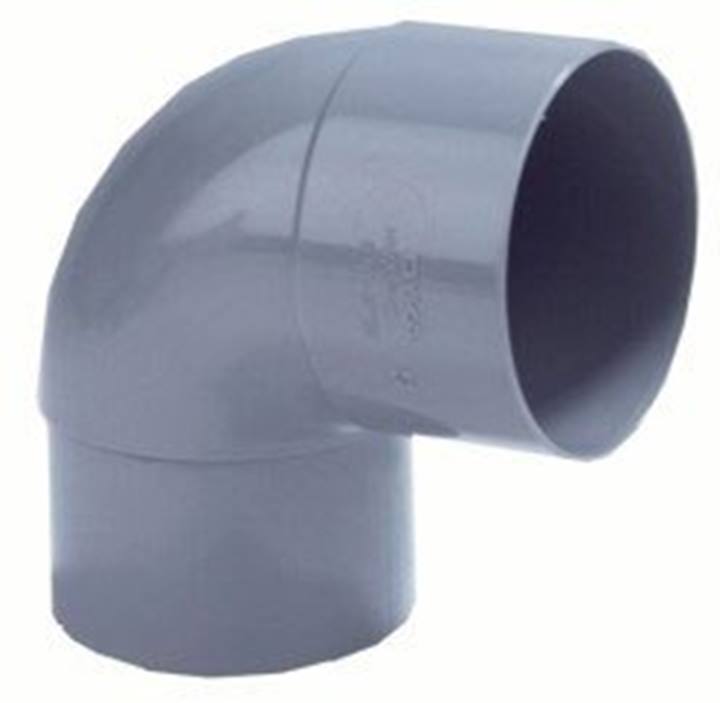 Dyka PVC HWA bocht grijs 87° mof/verjongd