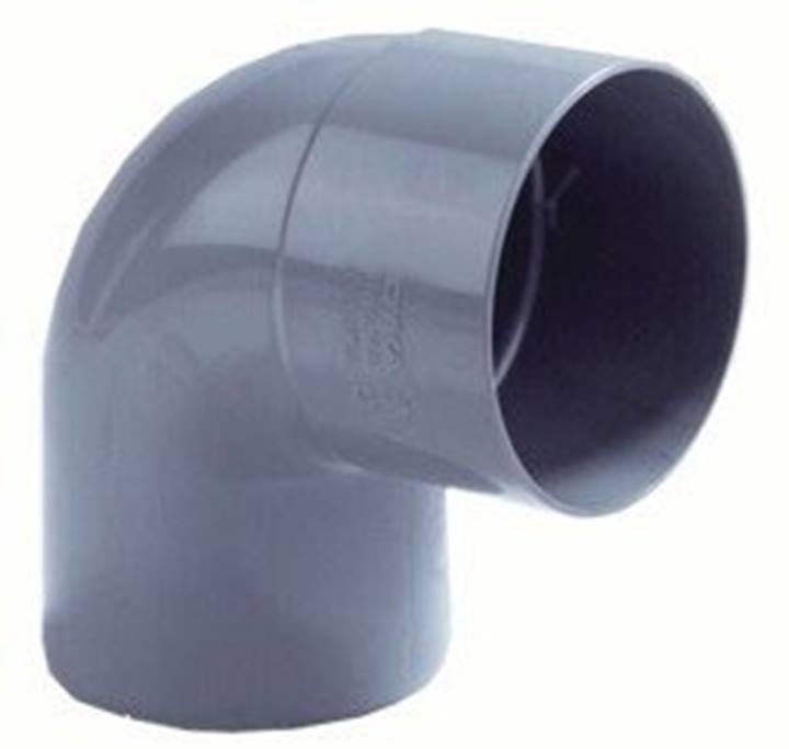 Dyka PVC HWA bocht grijs 87° mof/spie