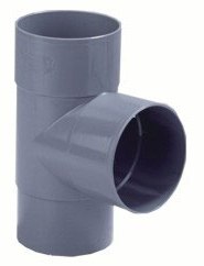 Dyka PVC HWA T-stuk grijs 87° 2xmof/1xverj.