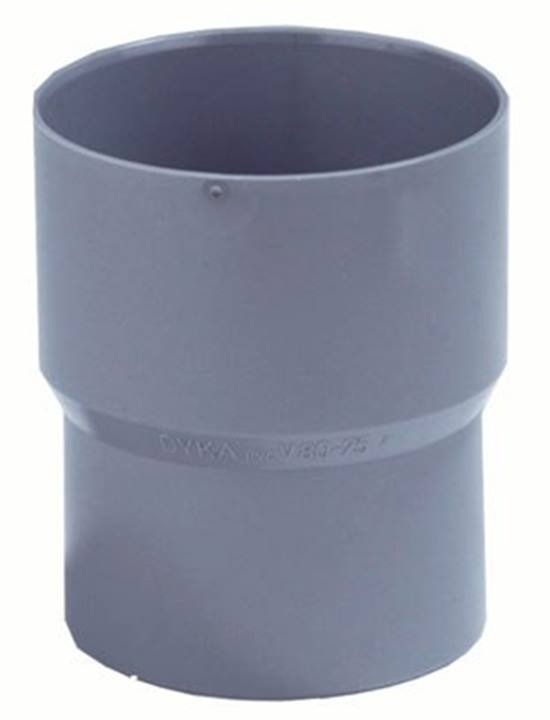 Dyka PVC HWA verloopstuk grijs mof/spie