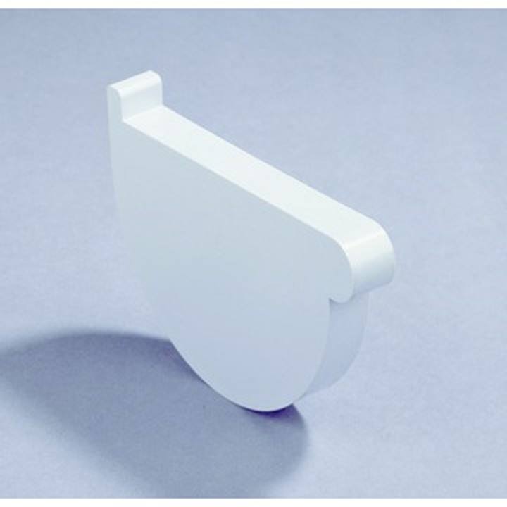 Dyka PVC eindstuk links lijm mastgoot 120mm lichtgrijs