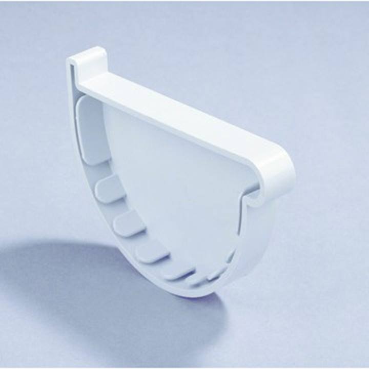 Dyka PVC eindstuk rechts lijm mastgoot 120mm lichtgrijs