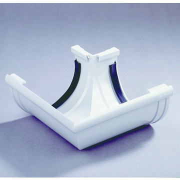 Dyka PVC buitenhoekstuk met rubber mastgoot 120mm lichtgrijs