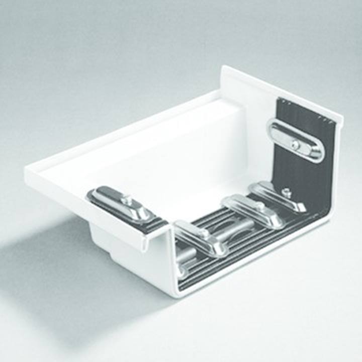 Dyka Polyester eindstuk links schroef/klem bakgoot 170mm