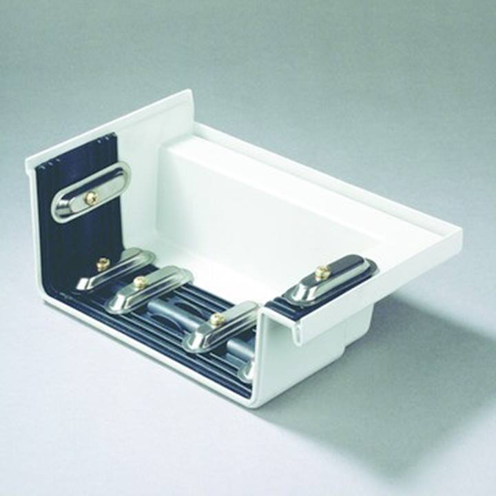 Dyka Polyester eindstuk rechts schroef/klem bakgoot 170mm