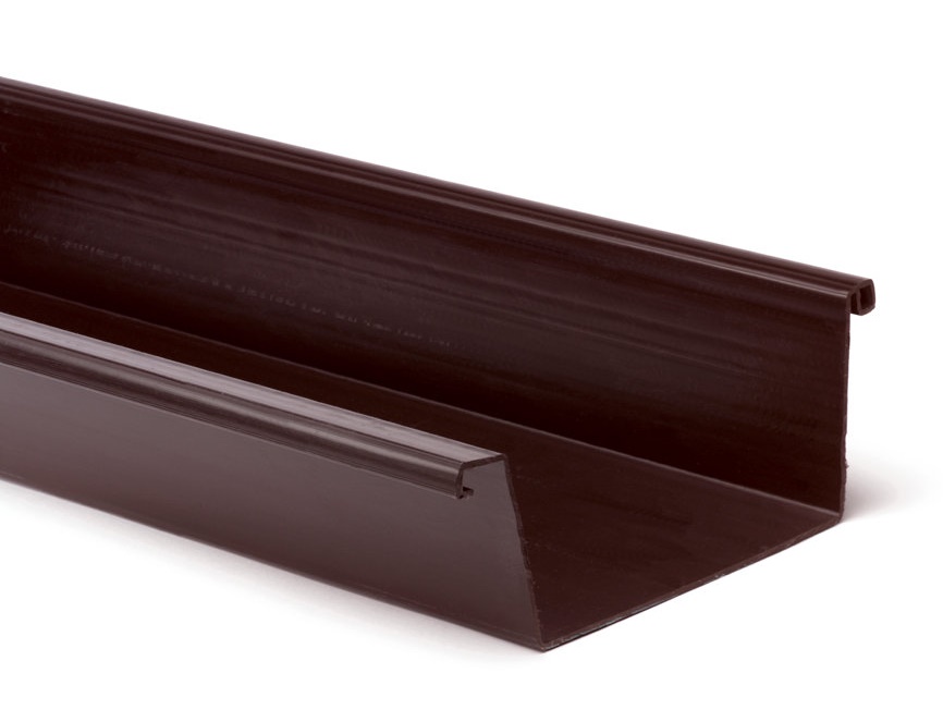 S-lon PVC bakgoot 140mm bruin L=4