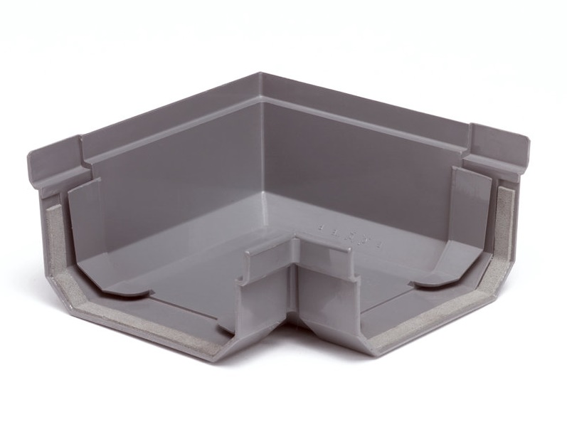 S-lon PVC binnenhoek lijm Mini bakgoot 95mm grijs