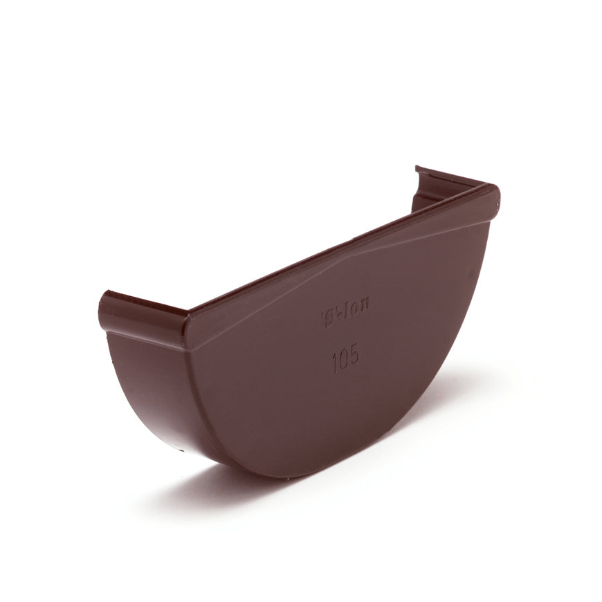 S-lon PVC links/rechts eindstuk lijm mastgoot 4" bruin