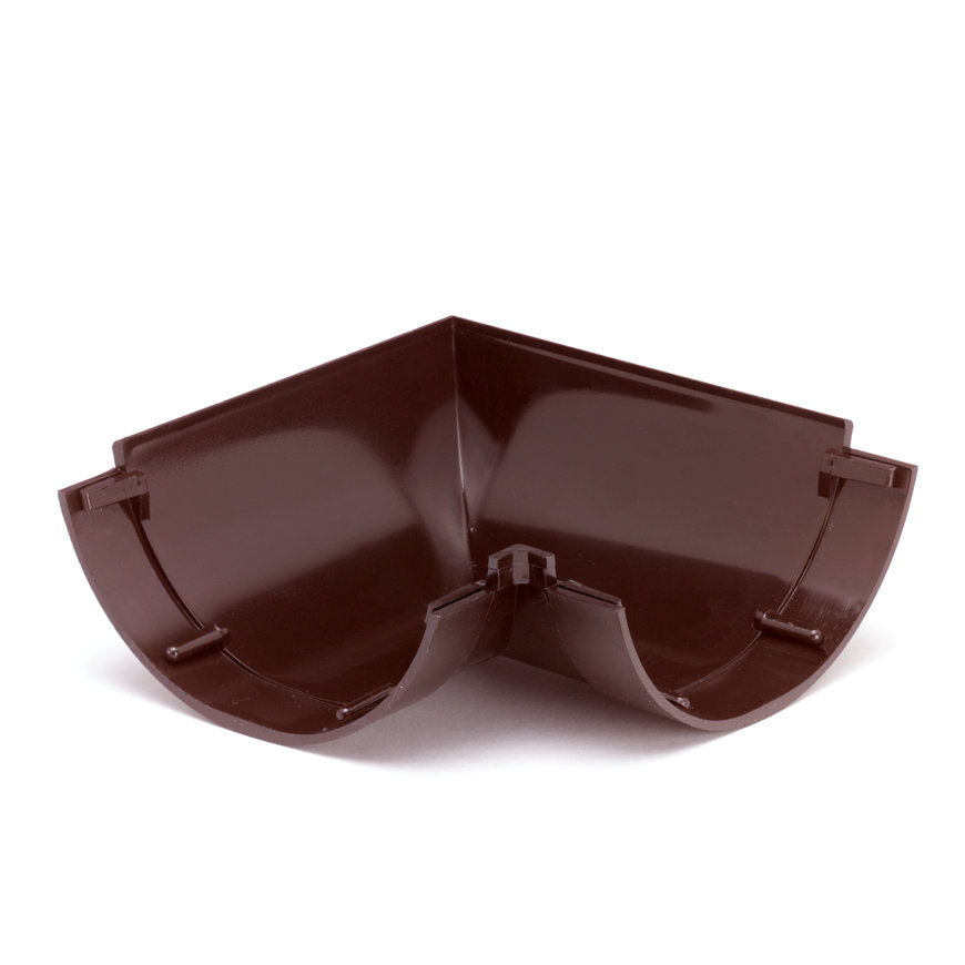 S-lon PVC binnen/buiten hoekstuk  lijm mastgoot 4" bruin