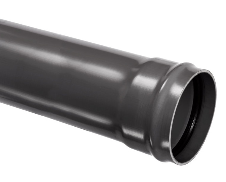 PVC drukbuis grijs beregening PN10 L=5 met manchet drukmof