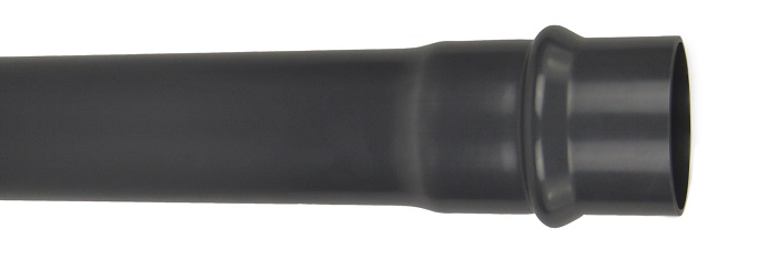 PVC drukbuis DIN grijs PN10 manchet