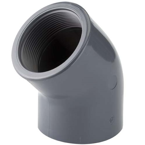 TP PVC HD knie 45° 2x bi.dr.