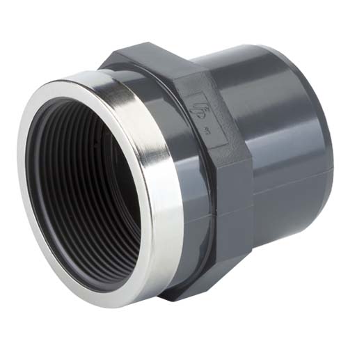TP PVC HD adapter uitwendig lijm x bi.dr. met RVS ring