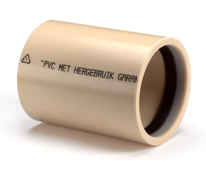 PVC overschuifmof manchet creme PN10 kiwa