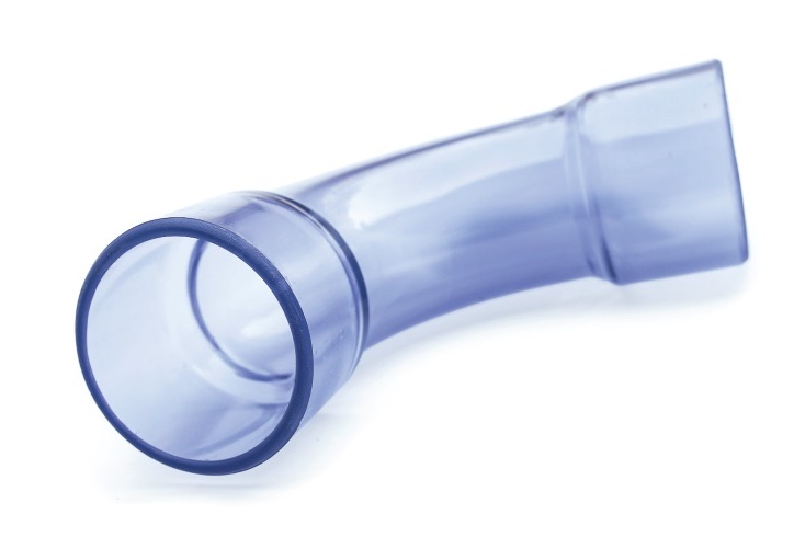 PVC HD bocht 90° transparant handvorm