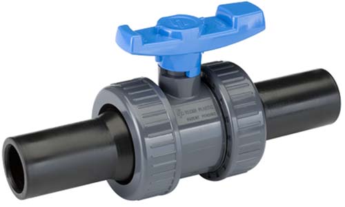 TP TP PVC HD kogelkraan met dubbele wartel 2x PE100 spie SDR11 type Safe