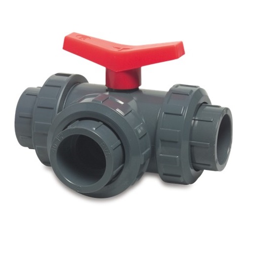 PVC HD 3-weg kogelkraan met "T" boring