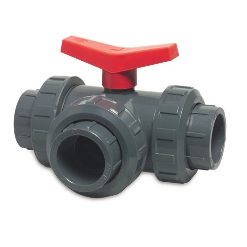 PVC HD 3-weg kogelkraan met "L" boring