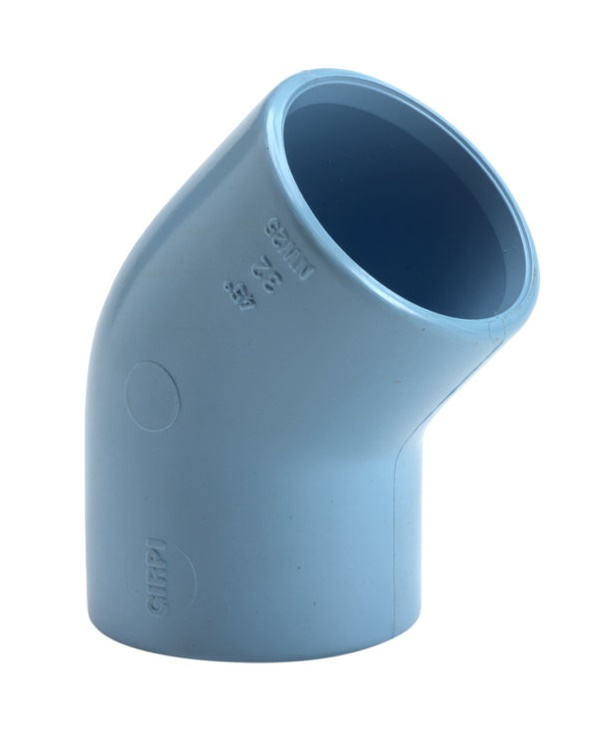Girair PVC knie 45° 2x lijm blauw
