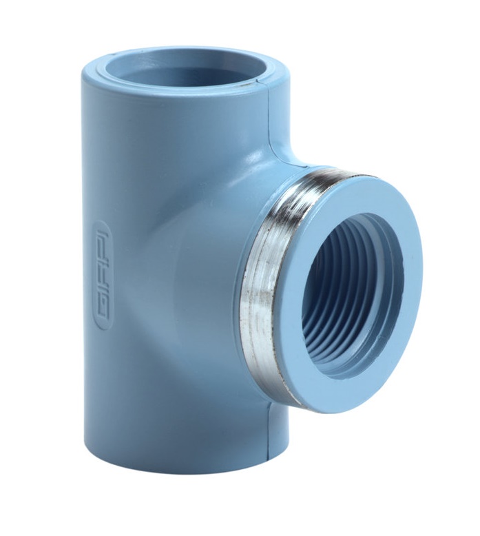 Girair PVC schroef T-stuk 90° lijm x bi.dr. x lijm blauw