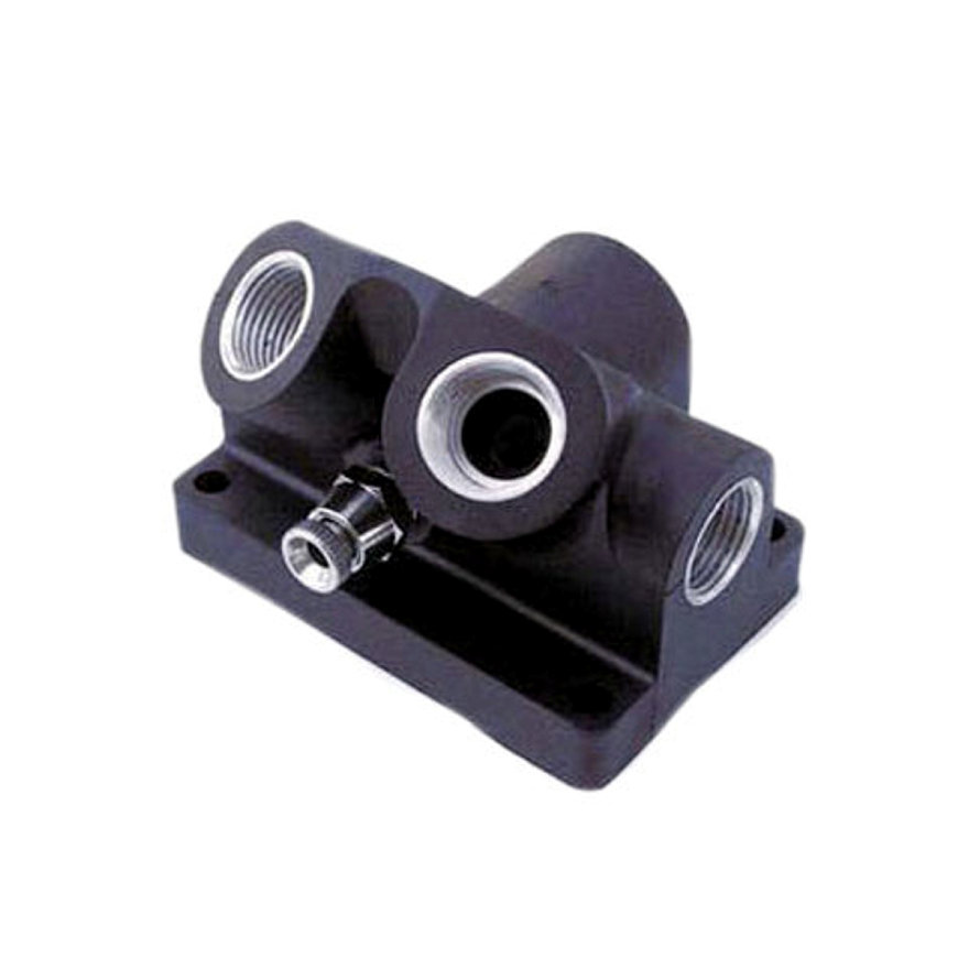 Girair 4-weg muurplaat 1x bi.dr. / 4x bi.dr. + aftap