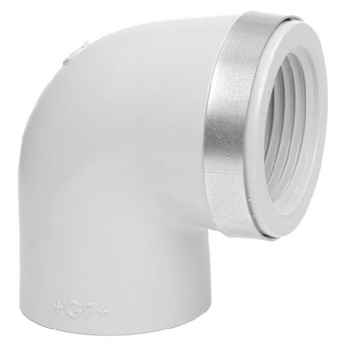 +GF+ PVC-C knie 90°  lijm x bi.dr. grijs PN16