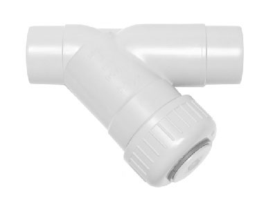 +GF+ PVC-FKM vuilvanger 305 grijs 2x spie PN10