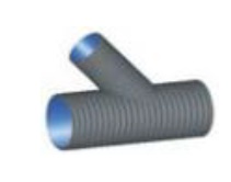 Magnum verloop T-stuk 45° 3x spie