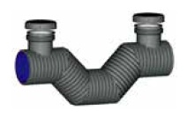 Magnum PE siphon / ontstoppingsstuk 2 x spie met schroefdeksel