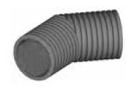 Megapipe PP bocht 45° 2 x spie