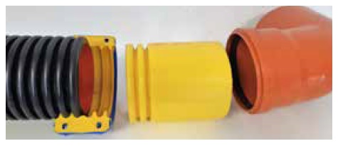 PE overgangskoppeling profiel x gladwandige buis exclusief Corpess koppeling