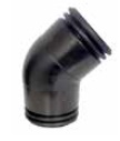 PE bocht 45° met profielbuis exclusief Corpress koppeling