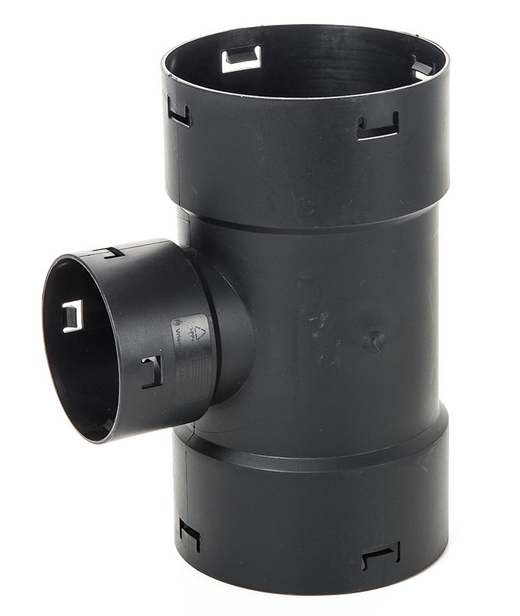 PP drainage verloop T-stuk 90° 3x klik